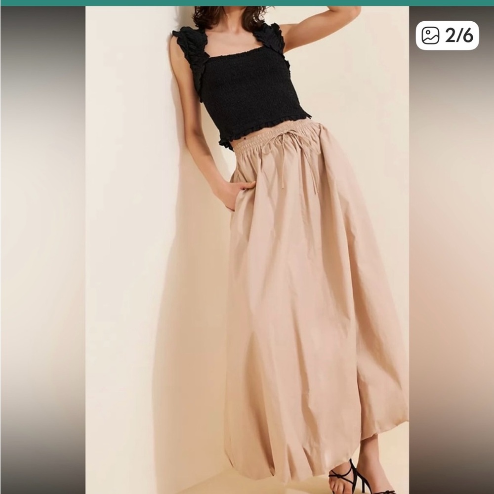 Anthropologie Beige Maxi Skirt